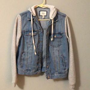 Hooded Combo Denim Jacket